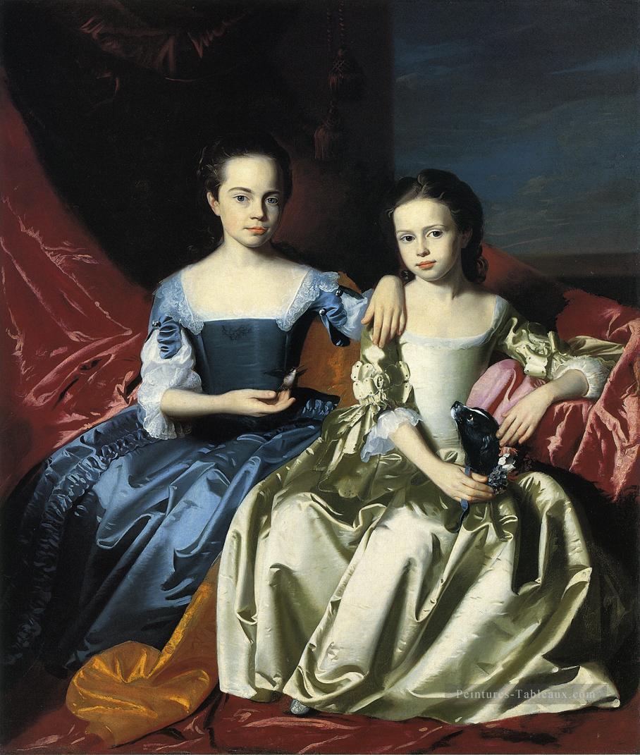 Mary et Elizabeth Royall Nouvelle Angleterre Portraiture John Singleton Copley Peintures à l'huile